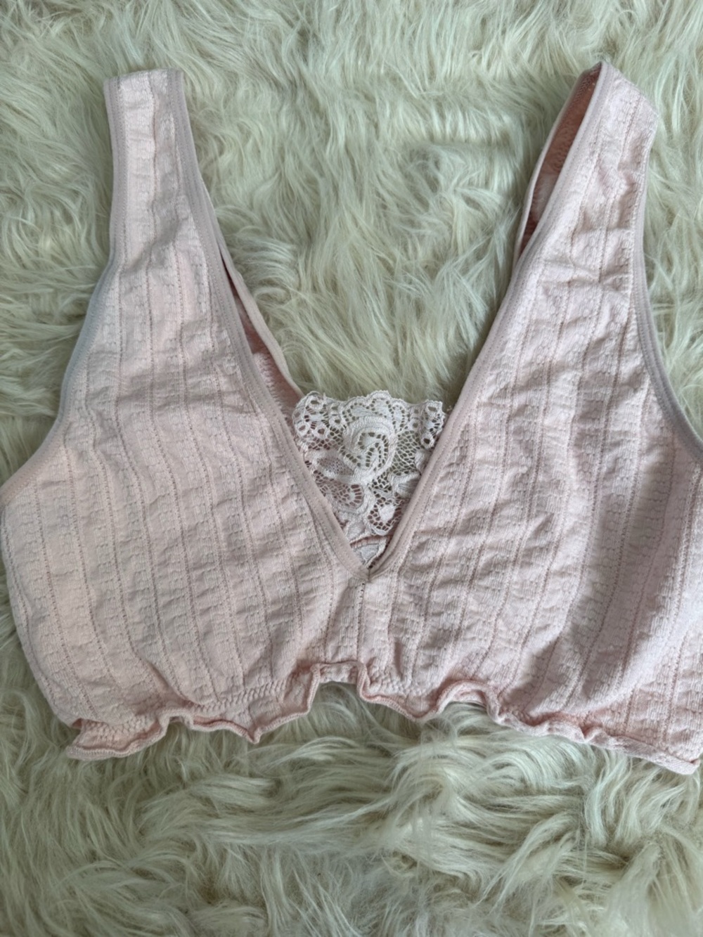 Anthropologie Pink Seamless Lace Bralette - Picture 5 of 9